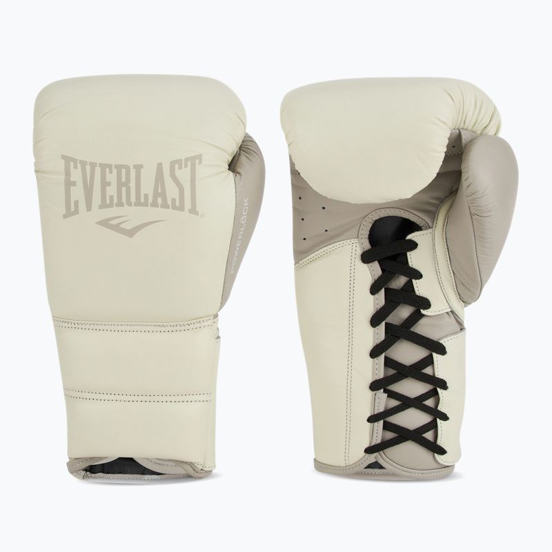 Boxerské rukavice Everlast Powerlock 2 Laced Pro Training biele