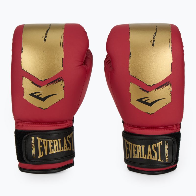 Boxerský set Everlast Prospect 2 prilba + lapy + rukavice red/gold 2