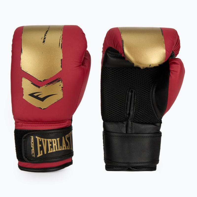 Boxerský set Everlast Prospect 2 prilba + lapy + rukavice red/gold 3