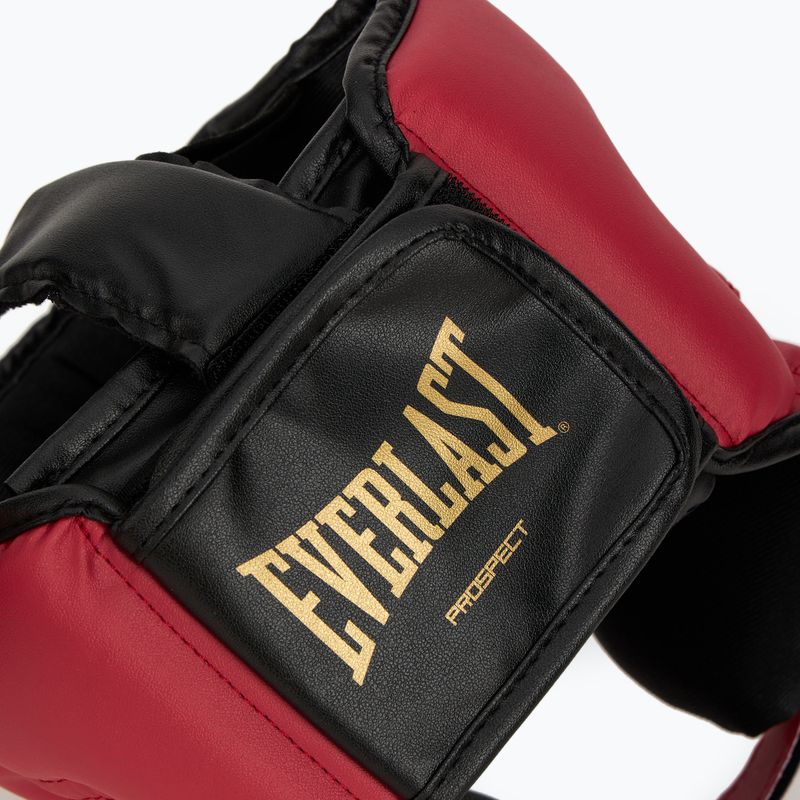 Boxerský set Everlast Prospect 2 prilba + lapy + rukavice red/gold 15