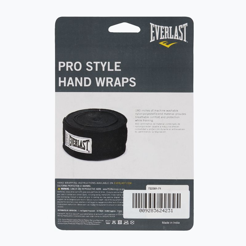 Boxerské bandáže Everlast 450 cm black 3