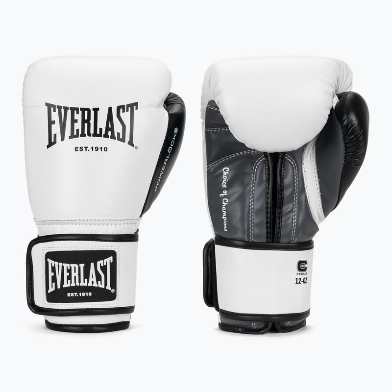 Boxerské rukavice Everlast Powerlock OG H&L Leather Advanced Training white/black