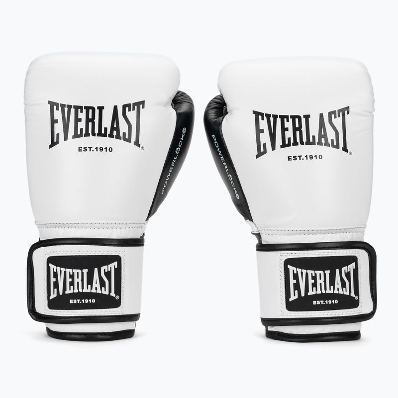 Boxerské rukavice Everlast Powerlock OG H&L Leather Advanced Training white/black 2