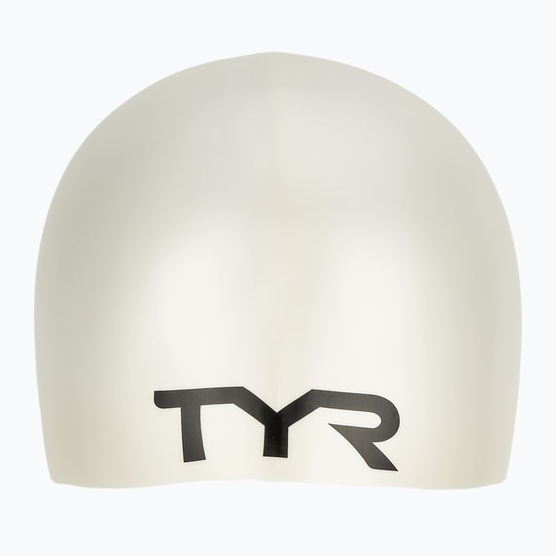Detská plavecká čiapka TYR Wrinkle-Free Silicone white