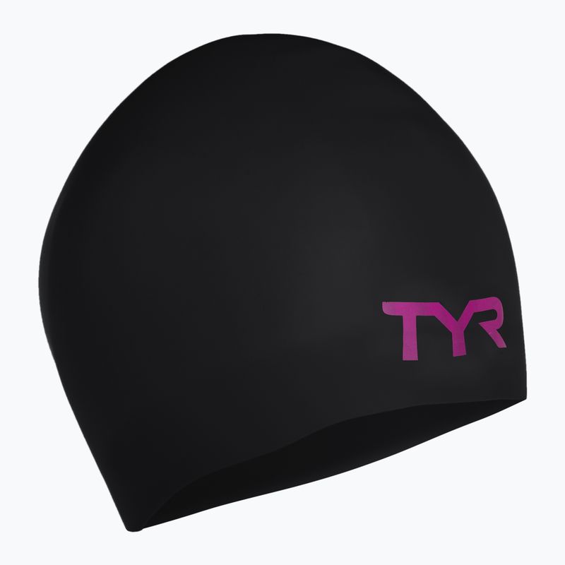 Plavecká čiapka TYR Wrinkle-Free čierno-ružová LCSLB_121