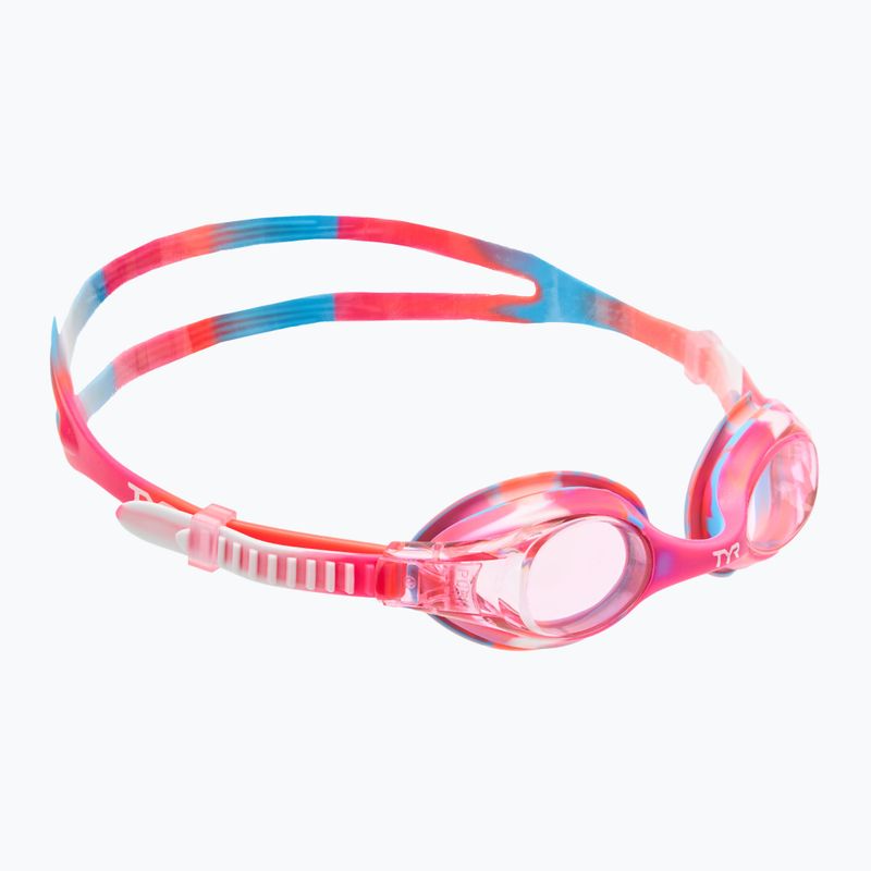 Detské plavecké okuliare TYR Swimple Tie Dye Non-Mirrored pink/pink/white