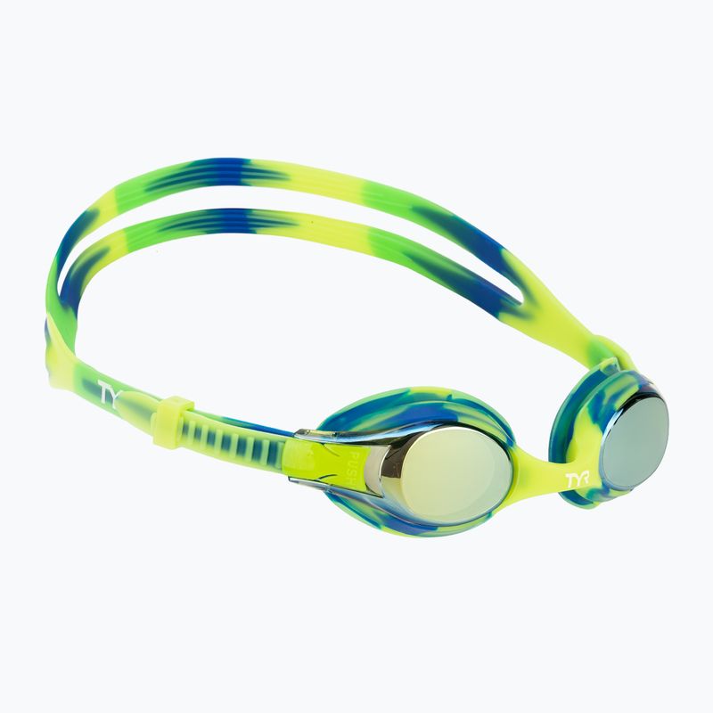 Detské plavecké okuliare TYR Swimple Tie Dye Mirrored gold/green/blue
