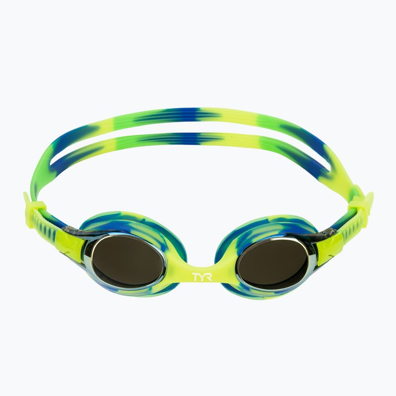 Detské plavecké okuliare TYR Swimple Tie Dye Mirrored gold/green/blue 2
