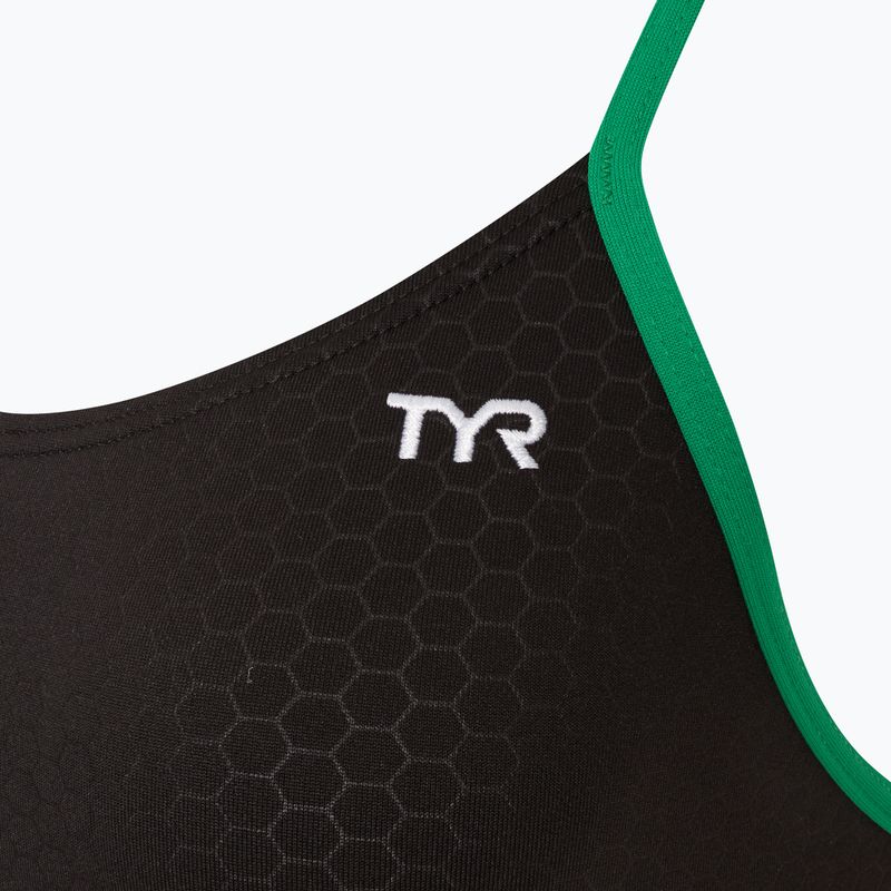 Dámske jednodielne plavky TYR Hexa Cutoutfit black/green 3