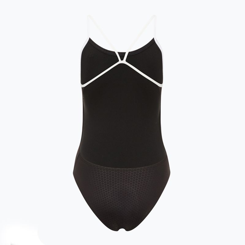 Dámske jednodielne plavky TYR Hexa Cutoutfit black/white 2