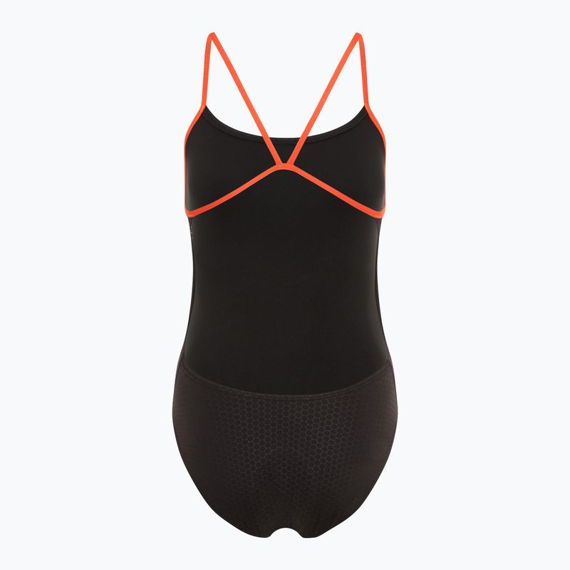 Dámske jednodielne plavky TYR Hexa Cutoutfit black/orange 3