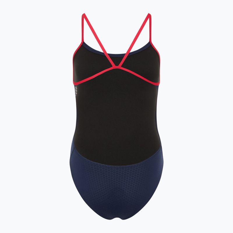 Dámske jednodielne plavky TYR Hexa Cutoutfit navy/red 2