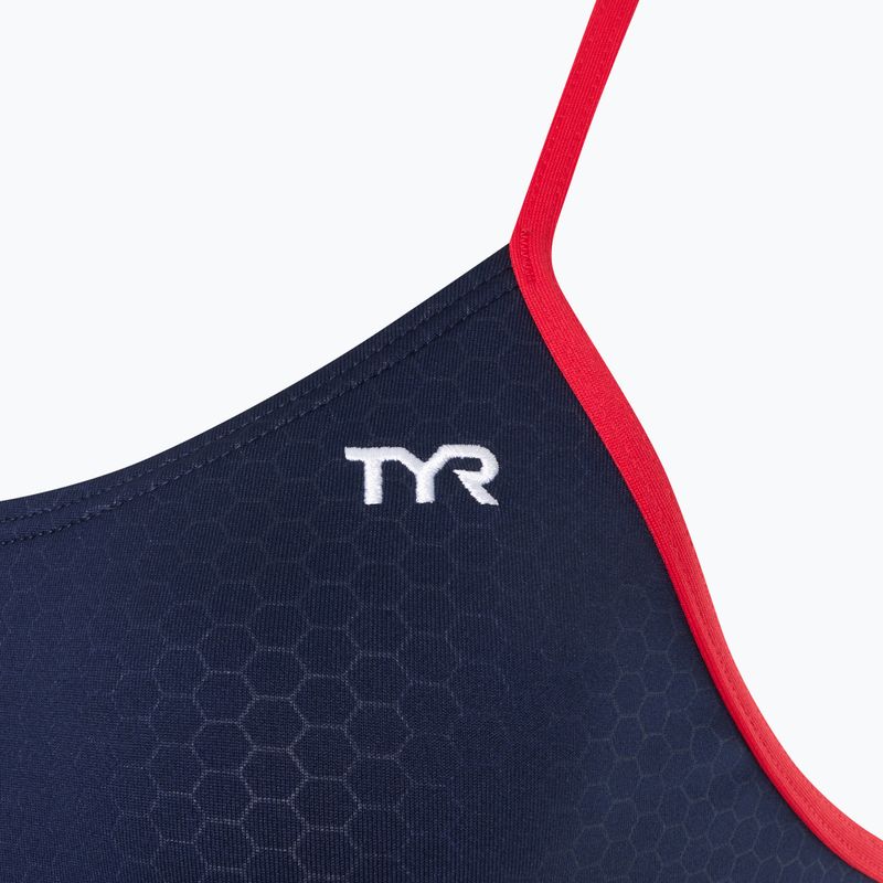 Dámske jednodielne plavky TYR Hexa Cutoutfit navy/red 3