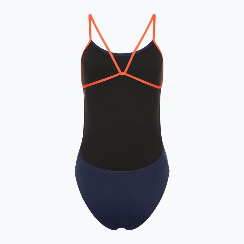 Dámske jednodielne plavky TYR Hexa Cutoutfit navy/orange 2