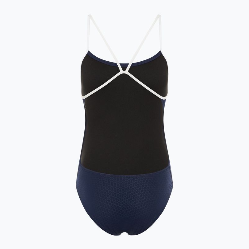Dámske jednodielne plavky TYR Hexa Cutoutfit navy/white 2