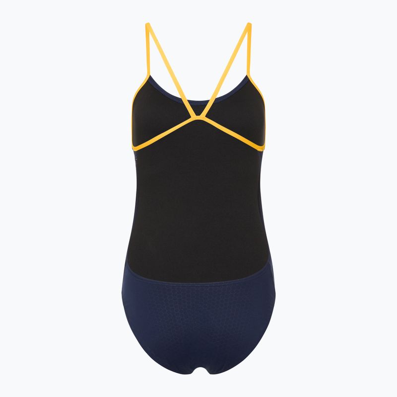 Dámske jednodielne plavky TYR Hexa Cutoutfit navy/gold 2