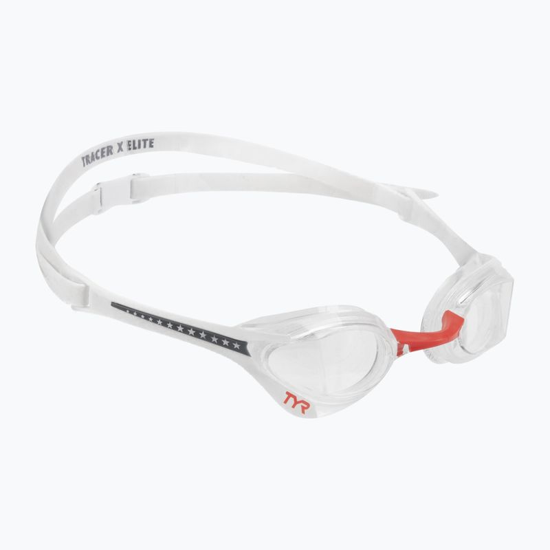 Plavecké okuliare TYR Tracer-X Elite Racing číre/červené/navy LGTRXEL_642
