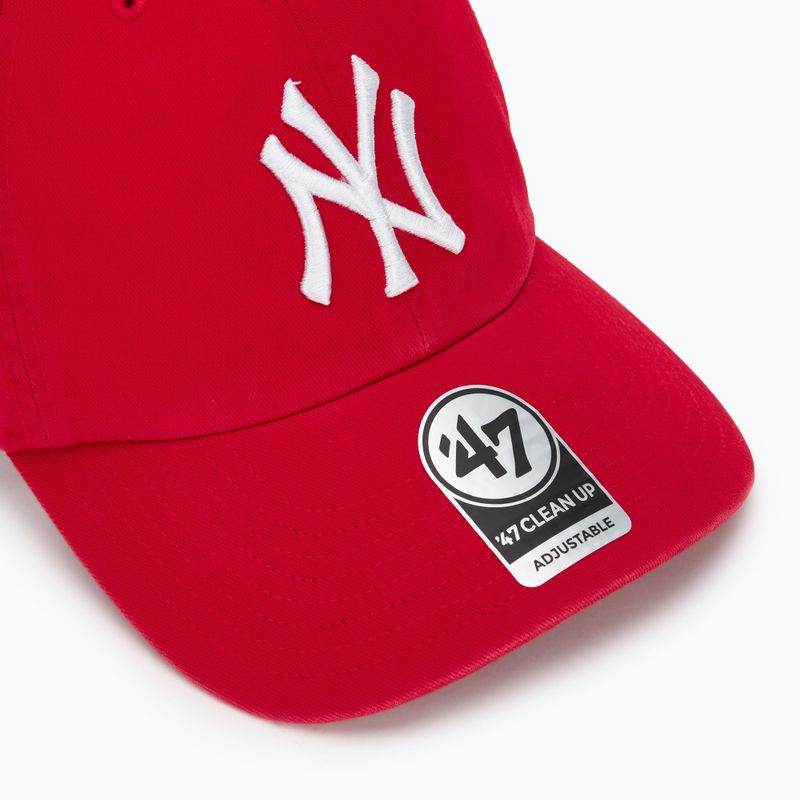 47 Značka MLB New York Yankees CLEAN UP baseballová čiapka červená 3