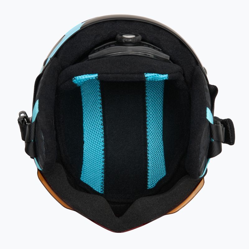 Detská lyžiarska helma Bollé Quiz Visor Jr black/blue matte/orange gun 5