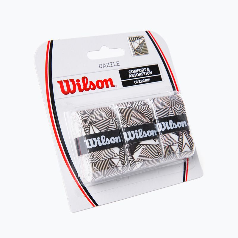 Wilson Dazzle Overgrip obaly na tenisové rakety 3 ks čiernobiele WR8404401