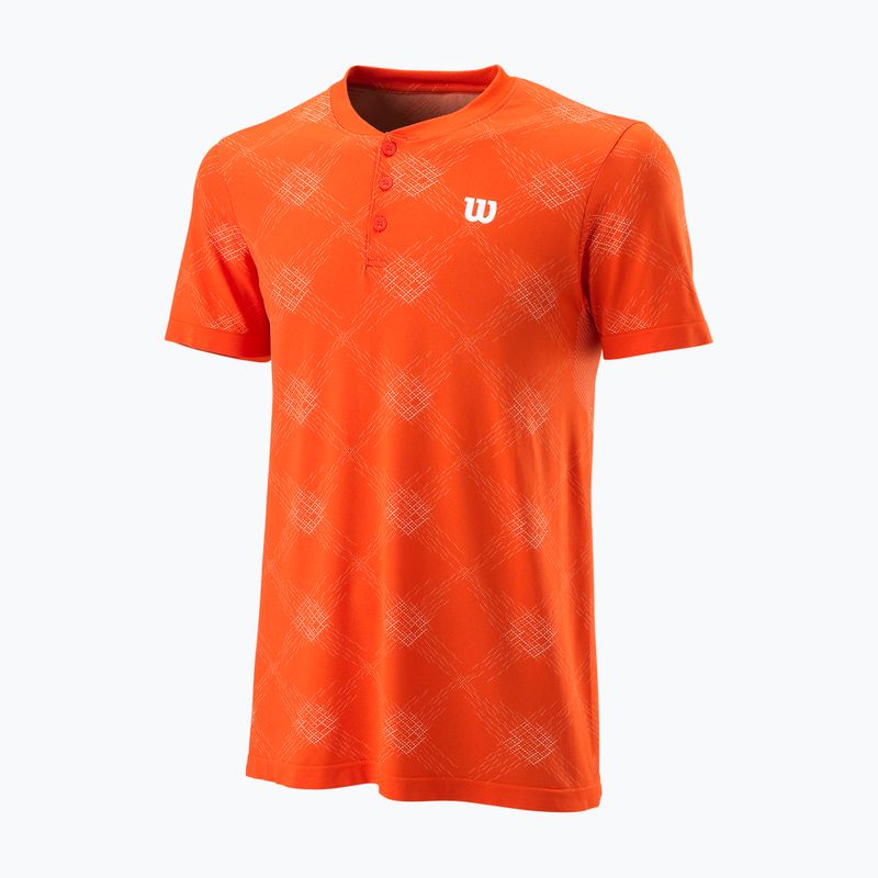 Pánske tenisové tričko Wilson PWR SMLS Henley III orange WRA804501