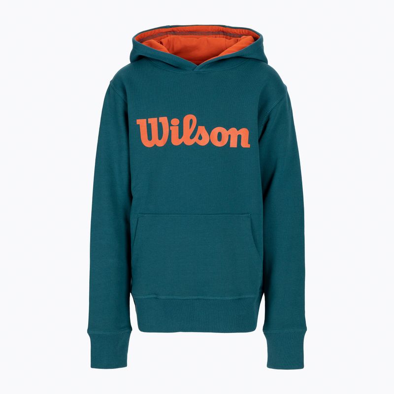 Detská mikina Wilson Tennis Script Cotton PO Hoody modrá WRA769219