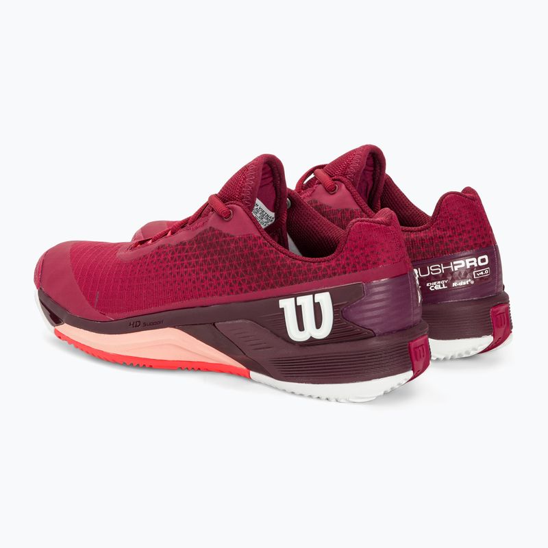 Dámska tenisová obuv Wilson Rush Pro 4.0 Clay beet red/white/tropical peach 3