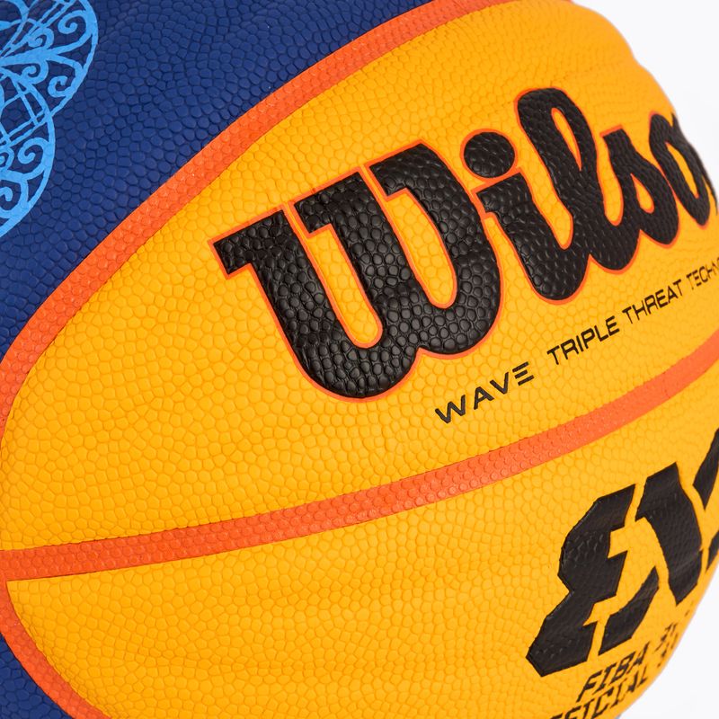 Basketbalová lopta Wilson Fiba 3x3 Game Ball Paris Retail 2024 modrá/žltá veľkosť 6 3