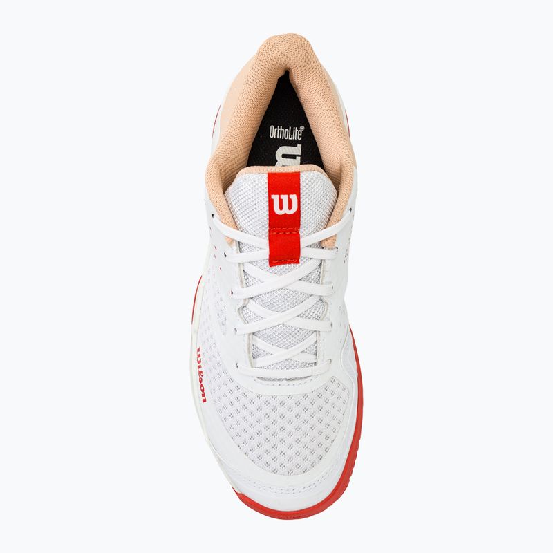 Dámska tenisová obuv Wilson Kaos Stroke 2.0 white/peach perfait/infrared 5