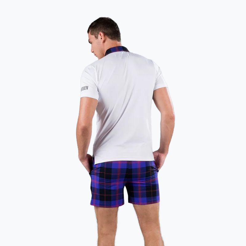 Pánska bielo-fialová tenisová polokošeľa HYDROGEN Tartan T00518E82 3