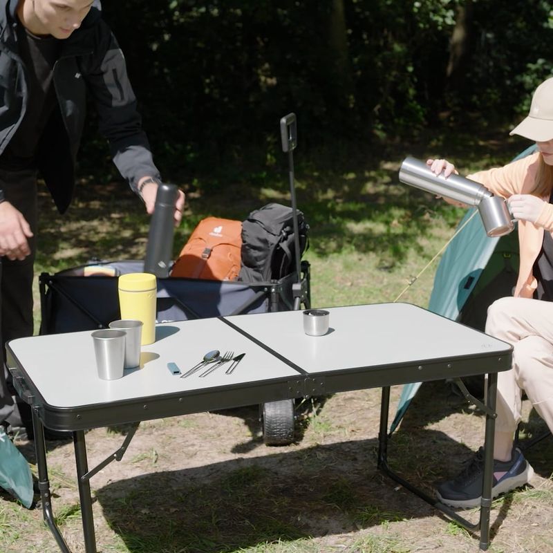 Stolový turistický skladací KADVA CAMPtable veľký pre 4-6 osôb šedý 18