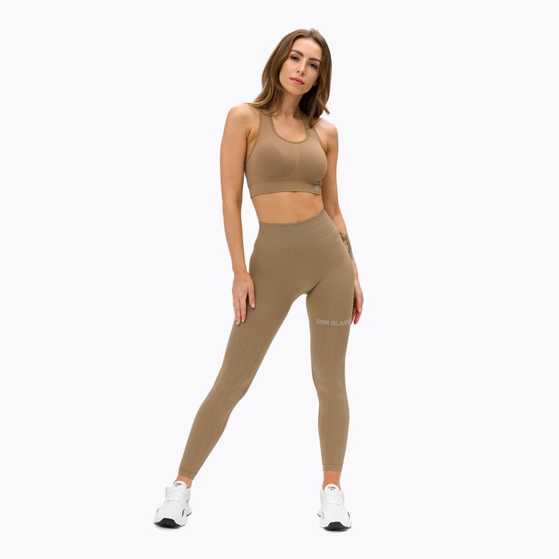 Dámske tréningové legíny Gym Glamour push up beige 312 2