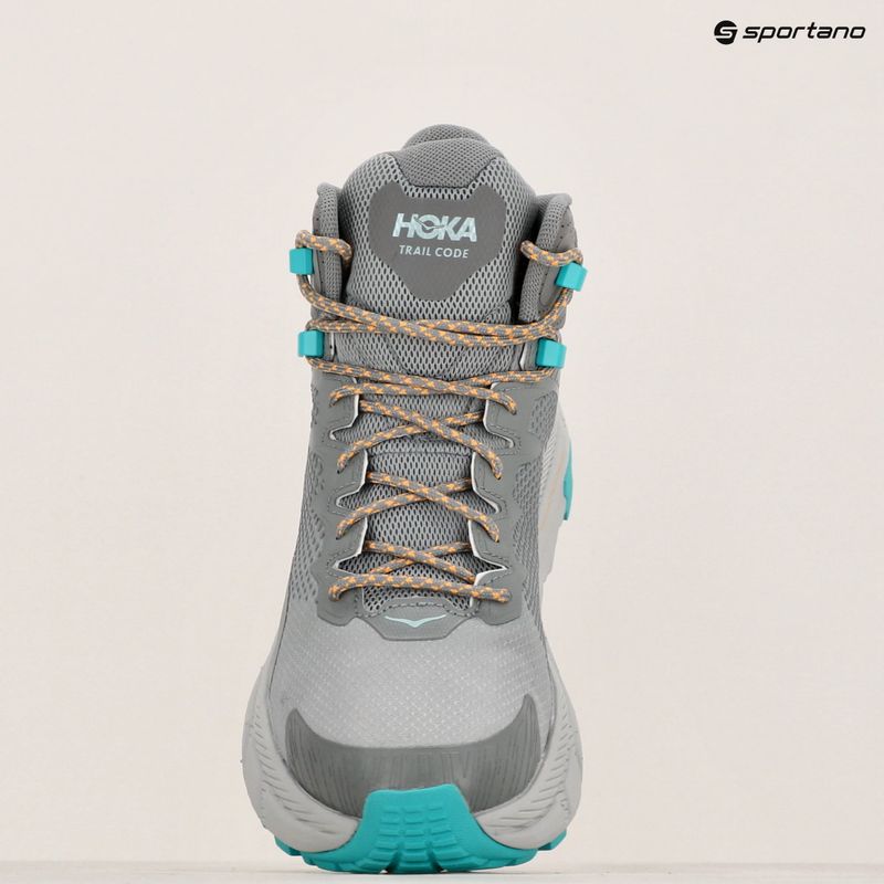 Pánska turistická obuv HOKA Trail Code GTX galactic grey/electric aqua 15