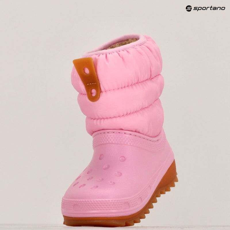 Detské snehule Crocs Classic Neo Puff Boot Toddler pink tweed/gum 9