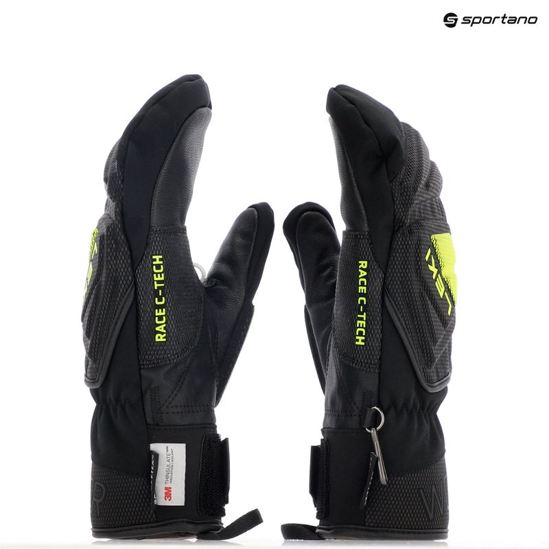 Pánske lyžiarske rukavice LEKI WCR C-Tech 3D Mitt black/ ice lemon 8