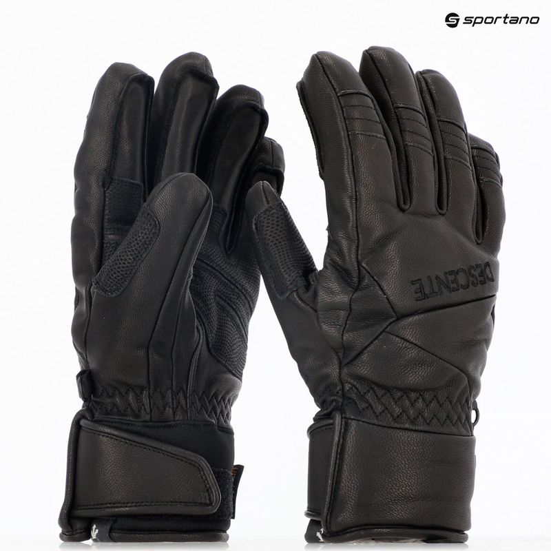Pánske lyžiarske rukavice Descente 5 Finger Leather black 7