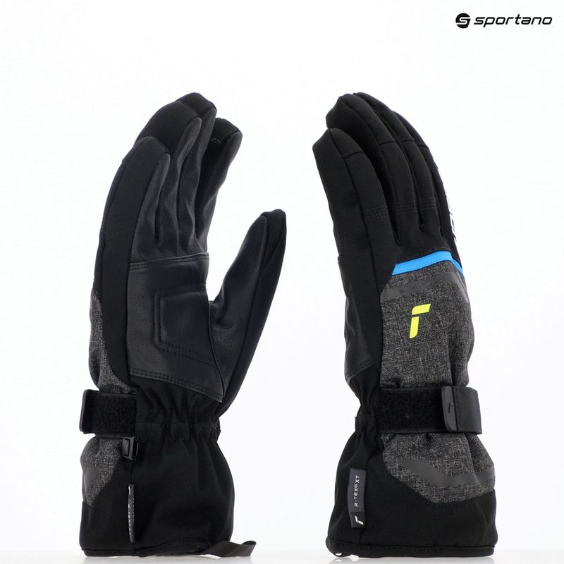 Lyžiarske rukavice Reusch Outset R-Tex XT black melange/safety yellow/brilliant blue 12