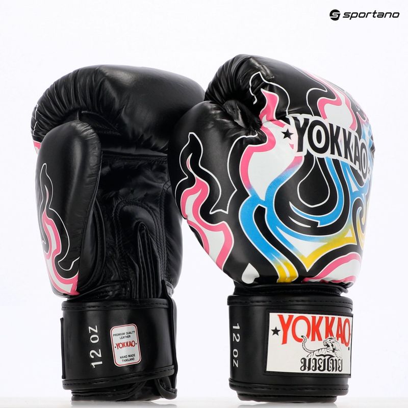 Pánske boxerské rukavice YOKKAO Flames black 8