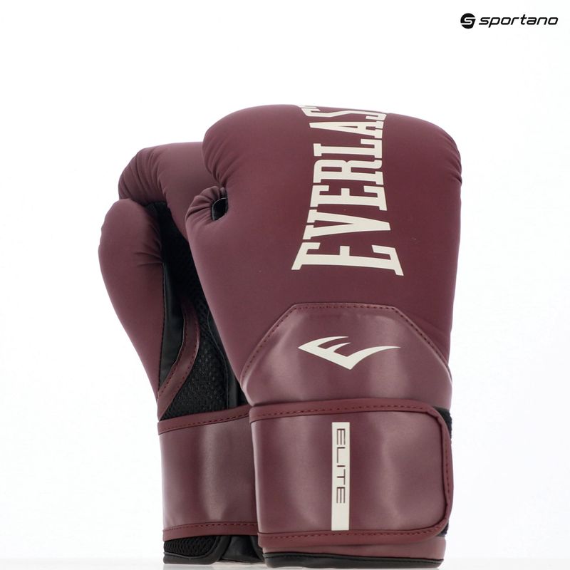 Boxerské rukavice Everlast Pro Style Elite 2 bordovej farby 8