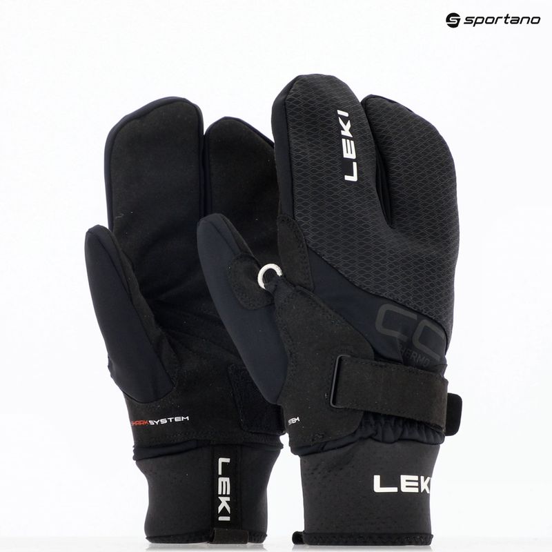 Lyžiarske rukavice LEKI CC Thermo Shark Lobster (2+2) black 10