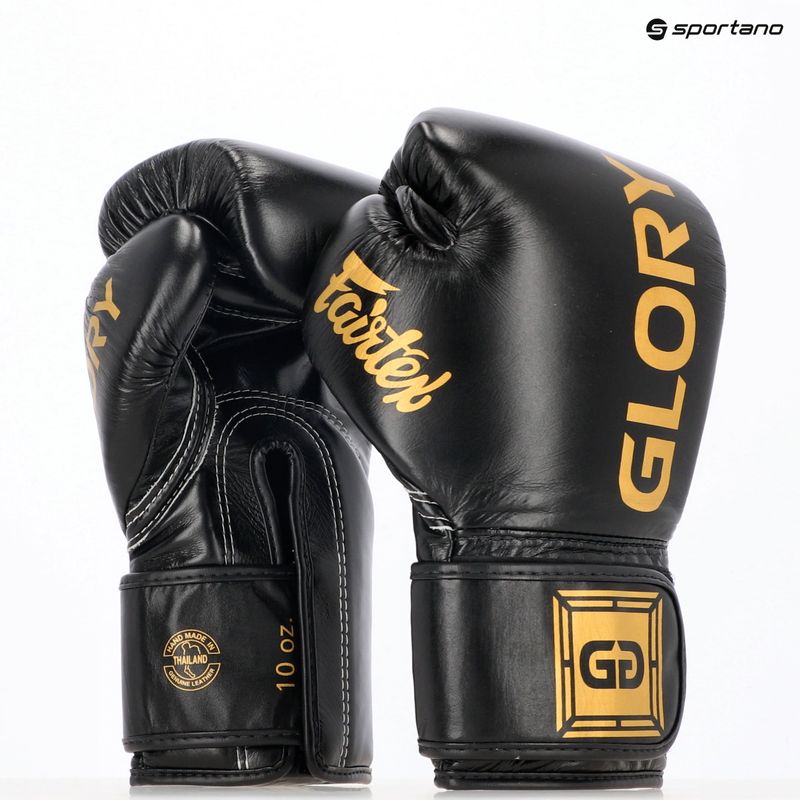 Boxerské rukavice Fairtex Glory Competition Lace Velcro black 8