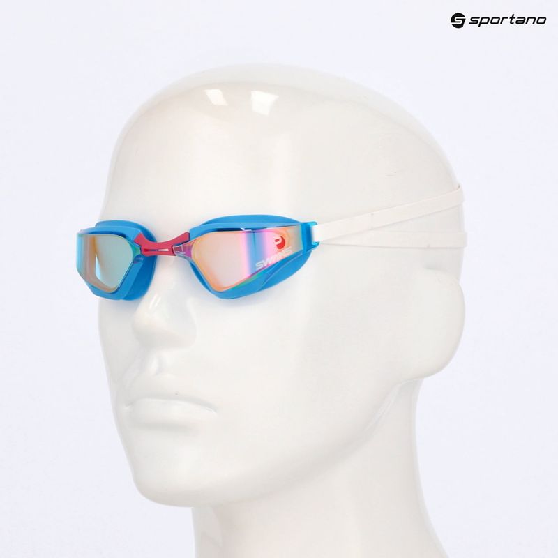 Plavecké okuliare SWANS Valkyrie SR-72M PAF AB sky blue/ ruby mirror 7