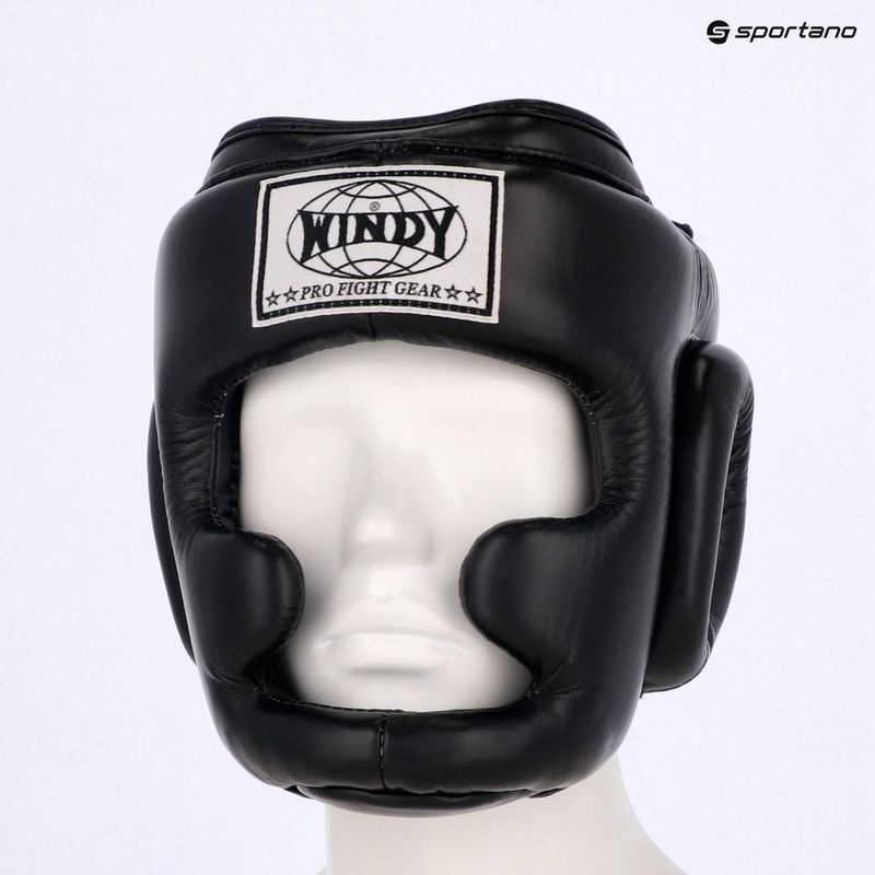 Boxerská prilba WINDY Genuine Leather black 6