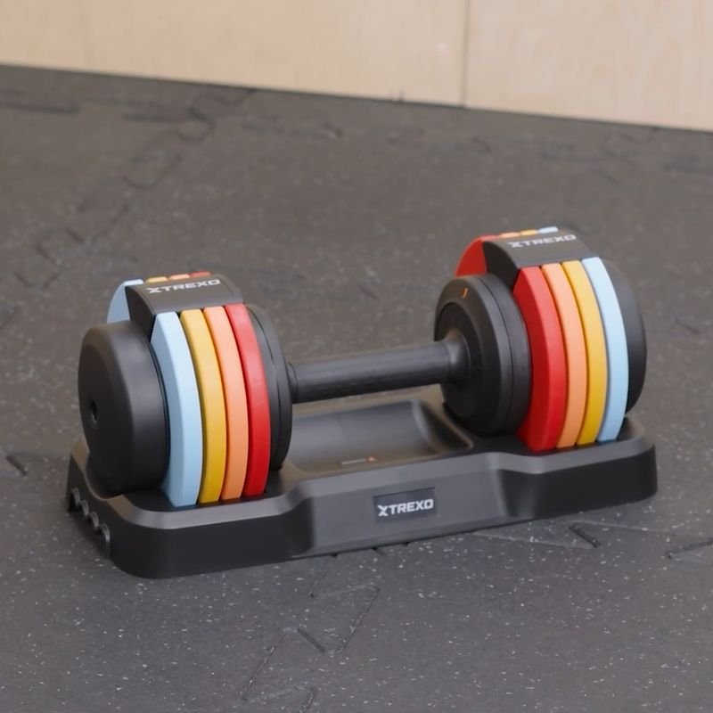 Nastaviteľná činka TREXO 25 kg viacfarebná 12