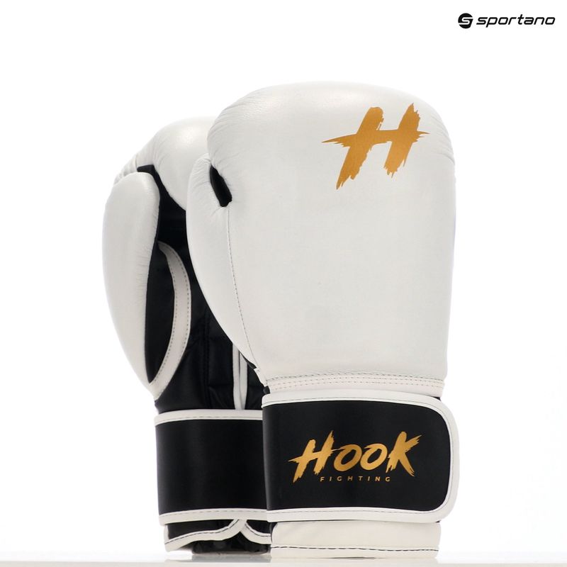 Kožené boxerské rukavice HOOK FIGHTING Ready to Fight biele 8