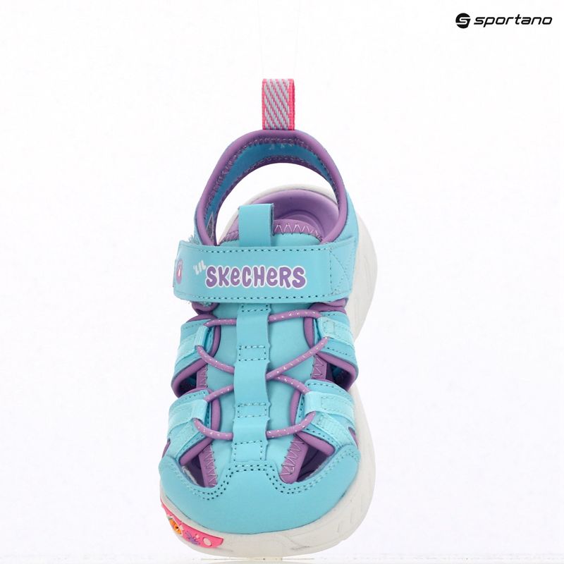 Detské sandále SKECHERS Play Scene Splash Cute Crew tyrkysové/lavanduľové 12