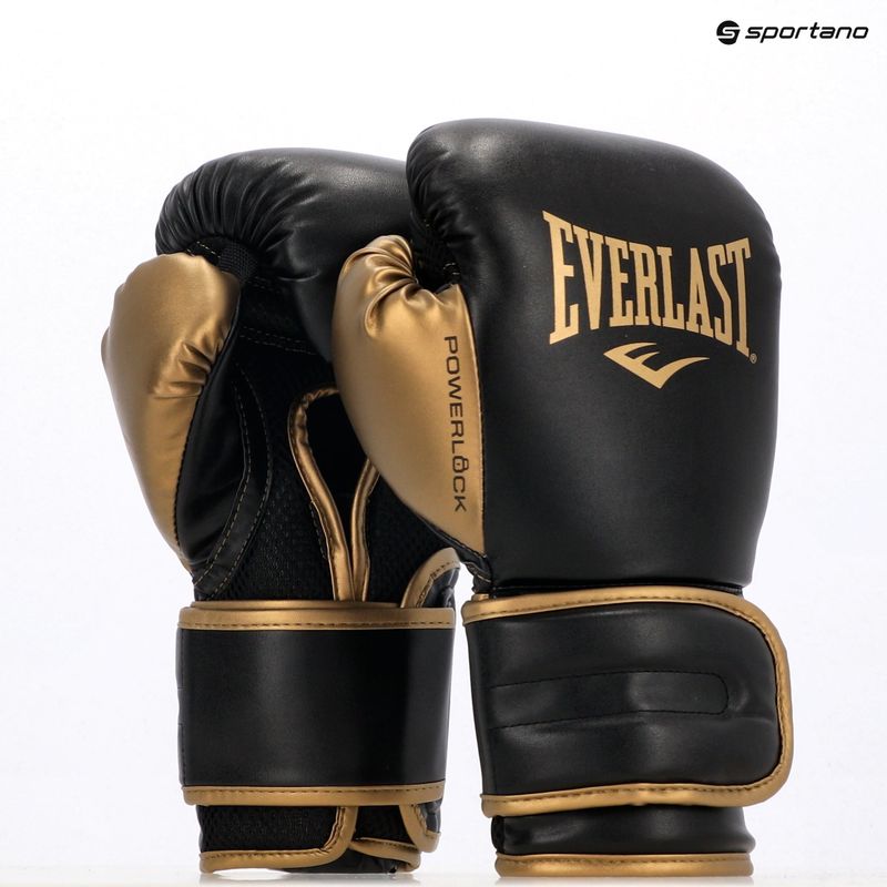Boxerské rukavice Everlast Powerlock 2 black/gold 8