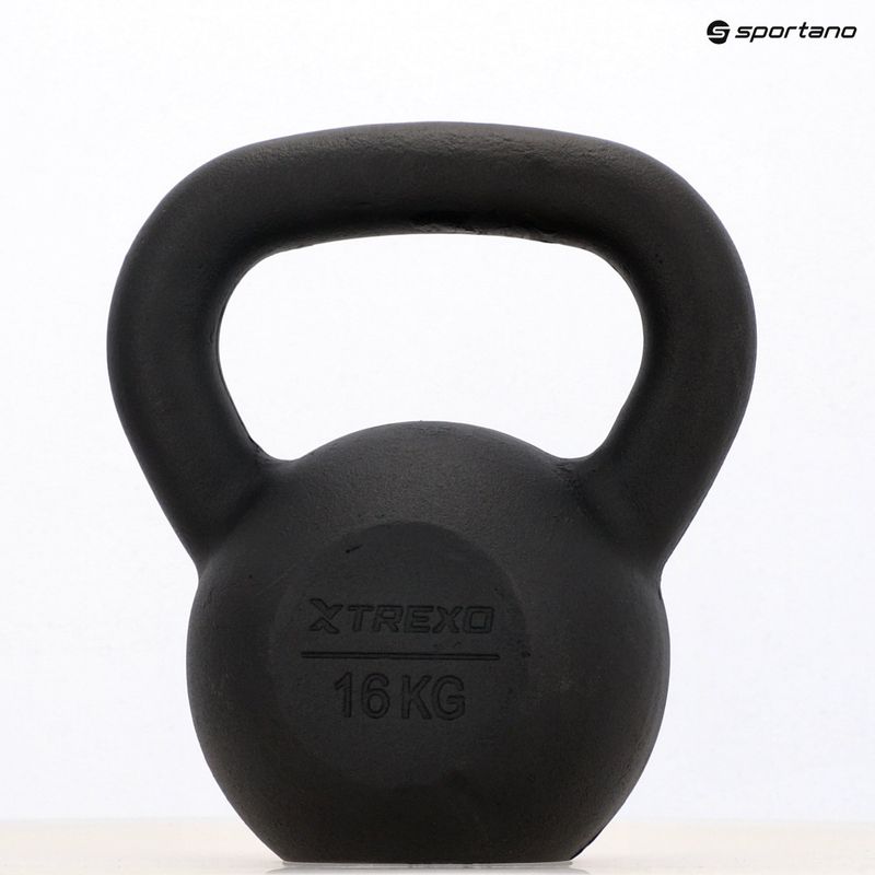 Liatinový kettlebell TREXO 16kg black 8