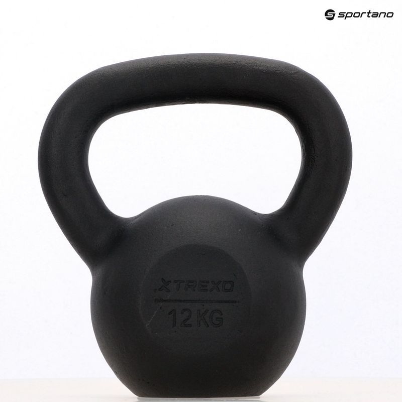 Liatinový kettlebell TREXO 12kg black 8