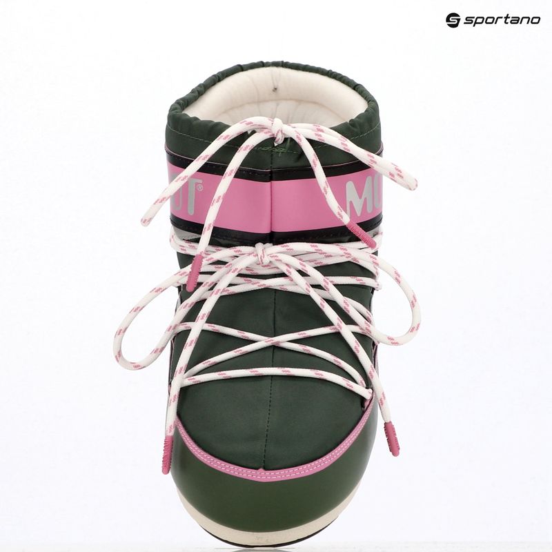Dámske snehové topánky Moon Boot Icon Low Space Racing forest green/silver/pink 10
